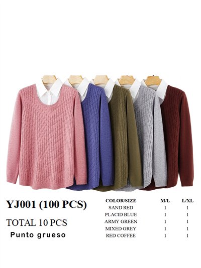 Jersey estructura trenzas efecto camisa 2