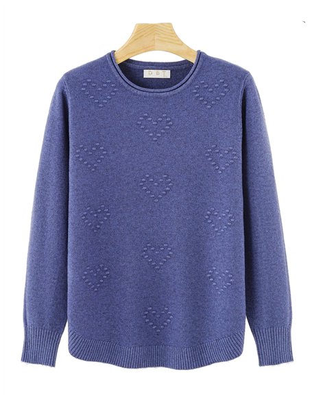 Jersey corazones relieves punto cálido