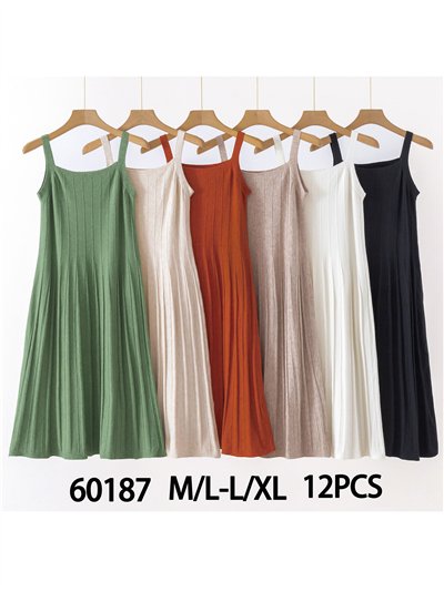 Vestido punto vuelo tirante 2