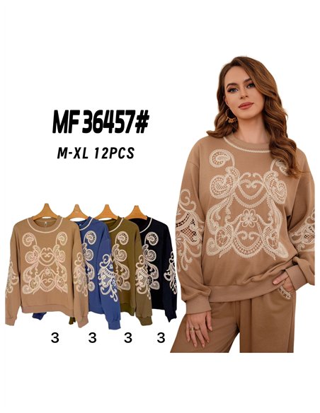 Sudadera amplia bordada