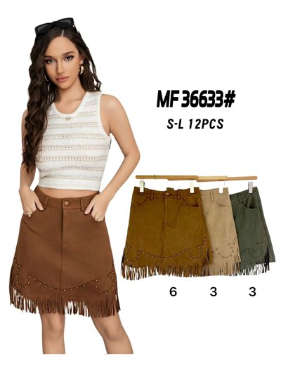 Falda mini flecos efecto ante 2