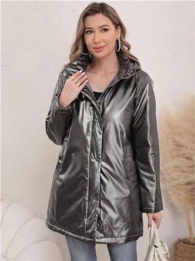 Parka efecto piel capucha water repellent