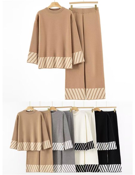Conjunto Jersey amplio franjas + Pantalón