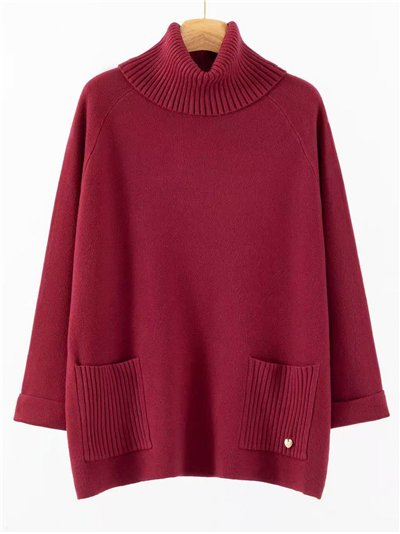Jersey bolsillos cuello vuelto talla grande 2