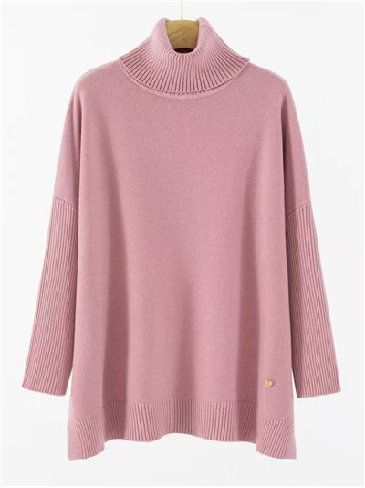 Jersey maxi soft cuello vuelto