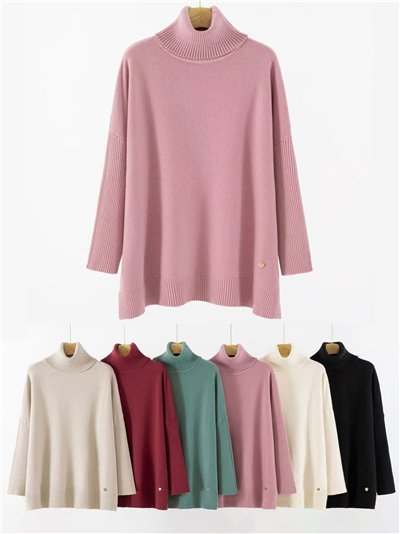 Jersey maxi soft cuello vuelto 2