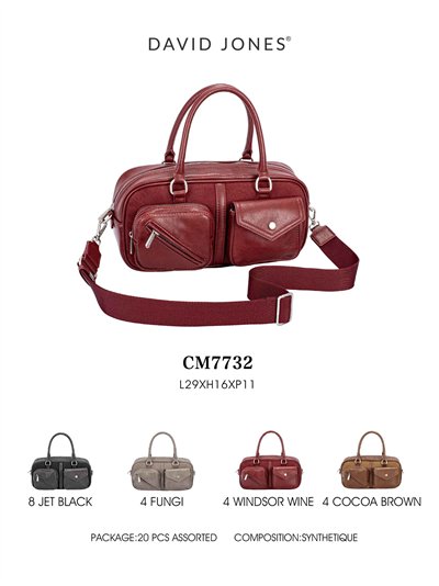 Bolso bowling combinado bolsillos