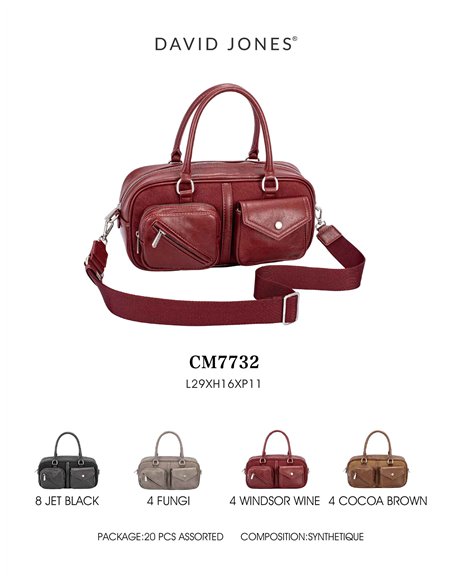 Bolso bowling combinado bolsillos