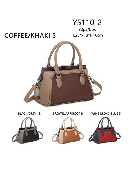 Bolso tote combinado cierre metálico