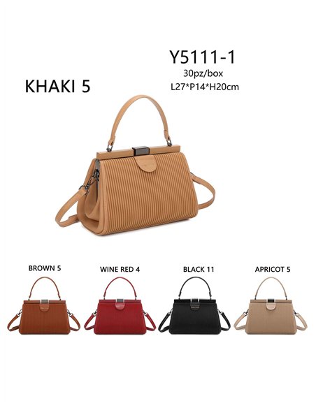 Bolso tote canalé cierre metálico