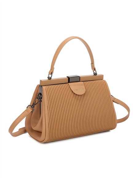 Bolso tote canalé cierre metálico