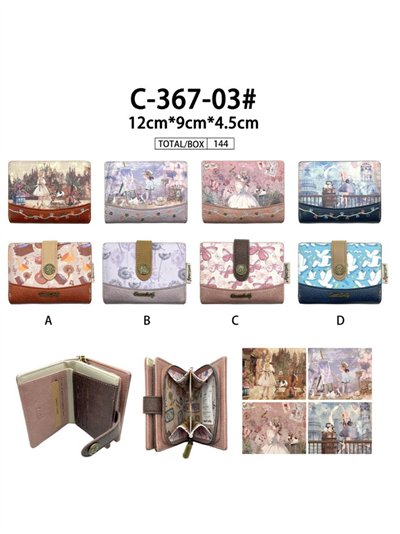 Monedero tarjetero con diseño muñeca