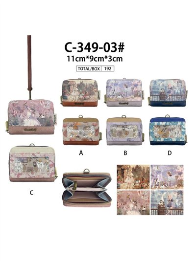 Monedero tarjetero con diseño muñeca