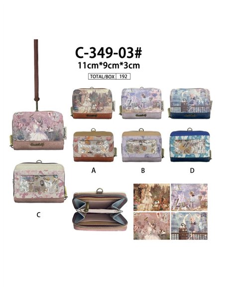 Monedero tarjetero con diseño muñeca