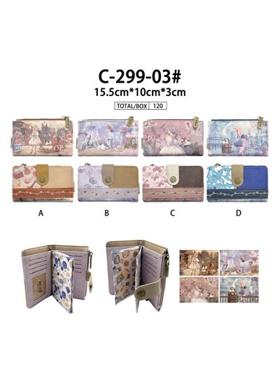 Cartera tarjetero con diseño muñeca