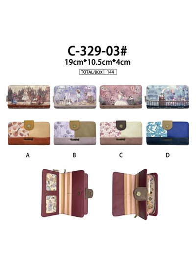 Cartera tarjetero con diseño muñeca