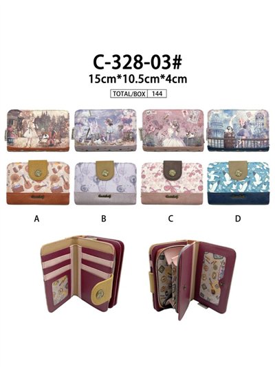 Monedero tarjetero con diseño muñeca