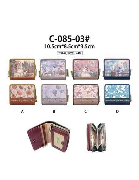 Monedero tarjetero con diseño muñeca