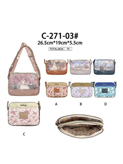 Bolso bandolera con diseño muñeca