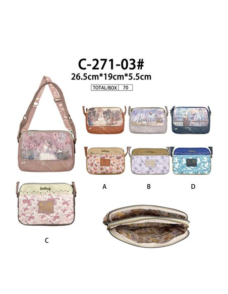 Bolso bandolera con diseño muñeca