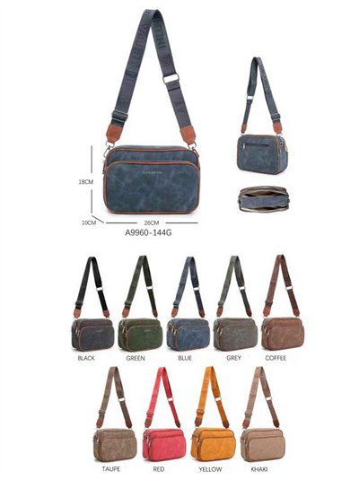 Bolso bandolera cremalleras