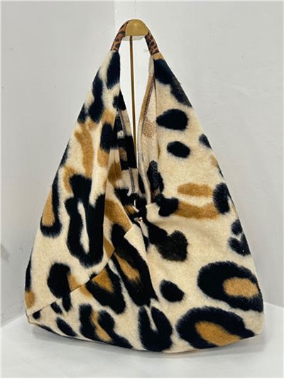 Bolso shopper estampado asa de piel 2