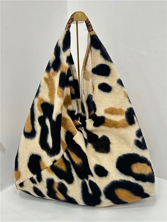 Bolso shopper estampado asa de piel