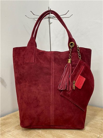 Borsa shopper in camoscio + Portafoglio