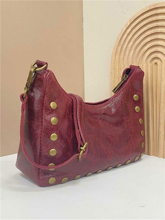 Bolso bandolera piel tachas