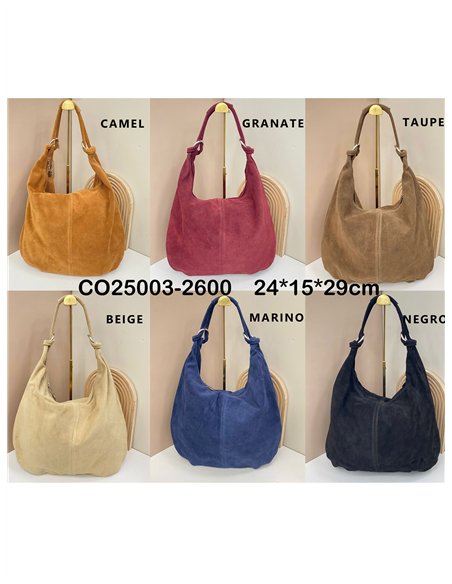 Bolso shopper serraje detalle asa