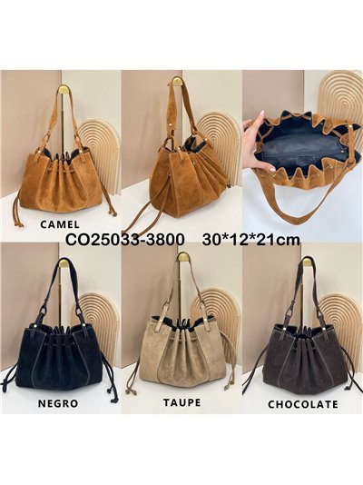 Bolso shopper serraje acordeón