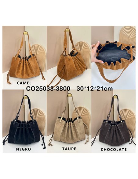 Bolso shopper serraje acordeón