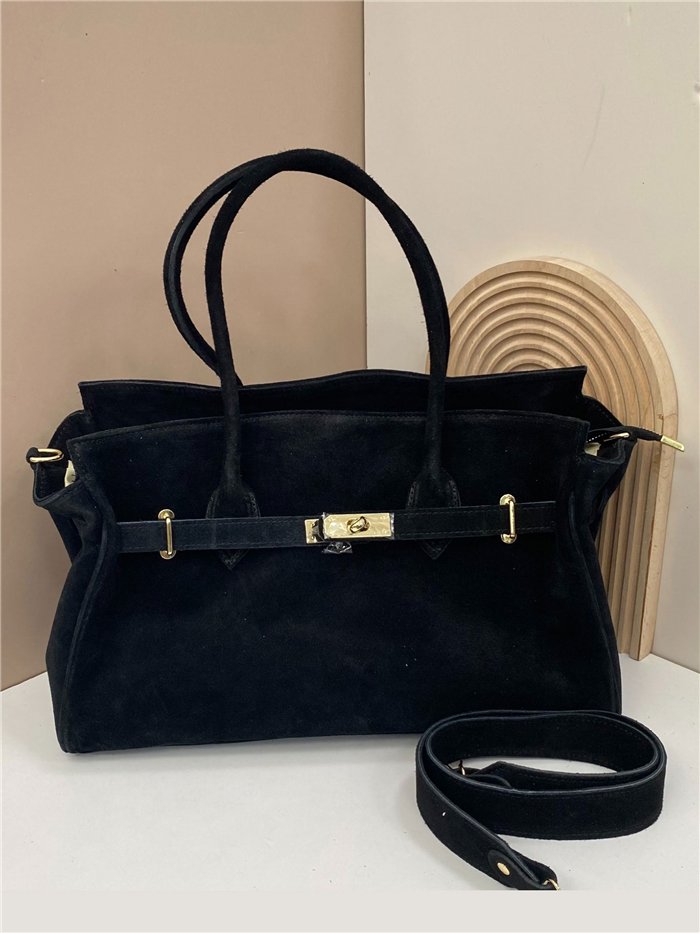 Bolso tote amplio serraje detalle metálico