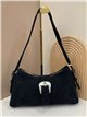 Bolso de hombro piel serraje hebilla