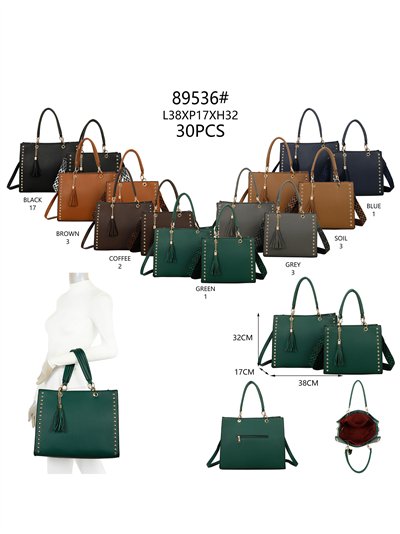 Juego de 2 bolsos tote tachas