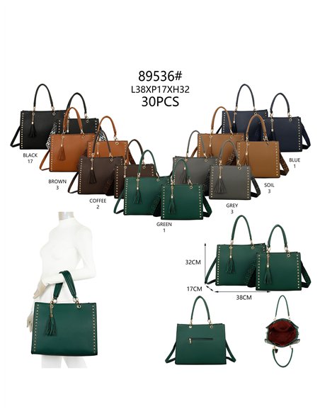 Juego de 2 bolsos tote tachas