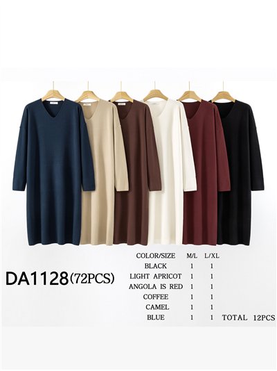 Vestido punto cuello pico 2