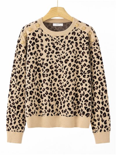 Jersey leopardo botones en hombros