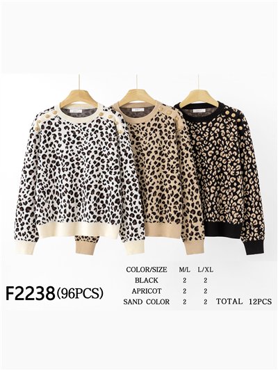 Jersey leopardo botones en hombros 2