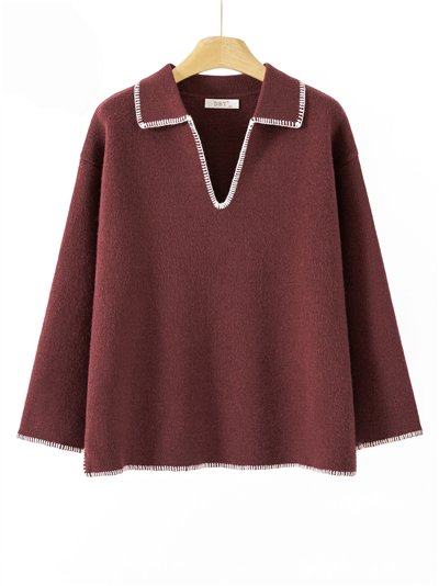 Jersey ribetes contraste cuello polo