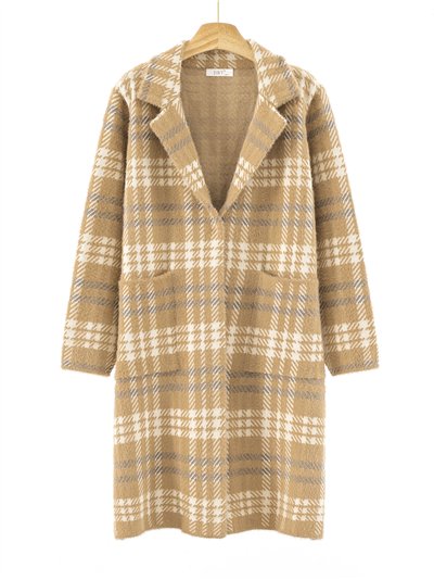 Abrigo largo cuadros punto pelo