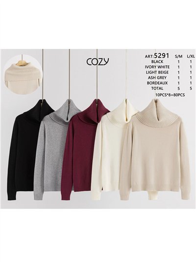 Jersey soft básico cuello vuelto 2