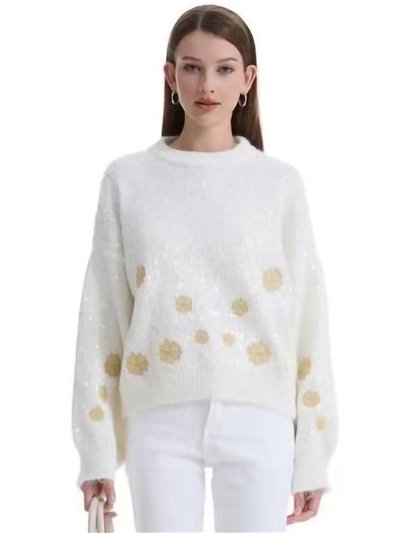 Jersey flores bordadas lentejuelas