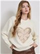 Jersey corazón lentejuelas