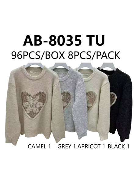 Jersey corazón lentejuelas