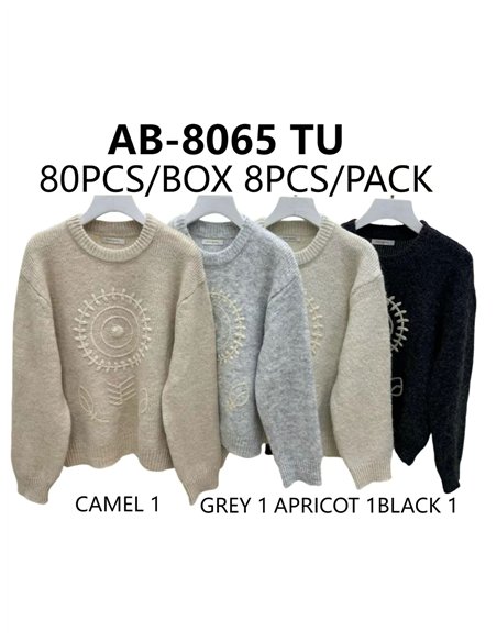 Jersey punto bordado geométrico