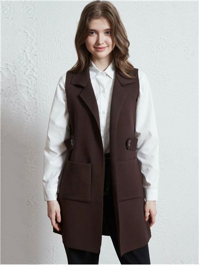Chaleco largo bolsillos