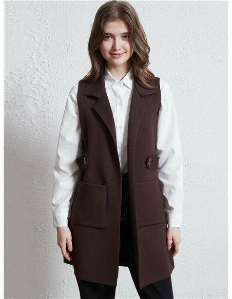 Chaleco largo bolsillos