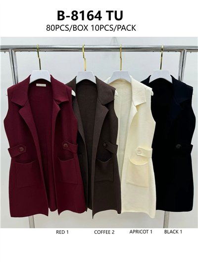 Chaleco largo bolsillos 2