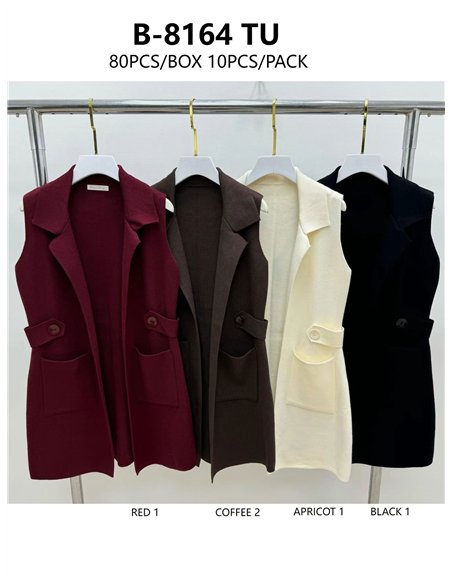 Chaleco largo bolsillos